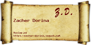 Zacher Dorina névjegykártya